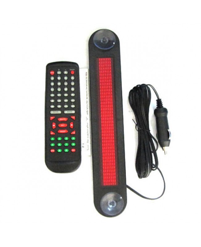 Car Red LED Programmable Message Scrolling Display Board With Remote