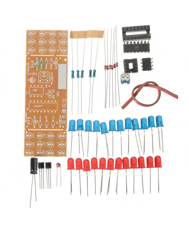 10pcs DIY Two-color LED Flashlight Electronic Kit Circuit Board